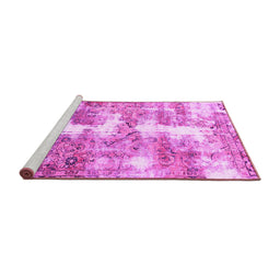 Sideview of Machine Washable Abstract Pink Modern Rug, wshabs921pnk