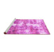 Sideview of Machine Washable Abstract Pink Modern Rug, wshabs921pnk