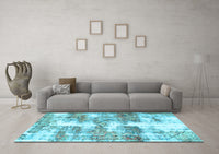 Machine Washable Abstract Light Blue Modern Rug, wshabs921lblu