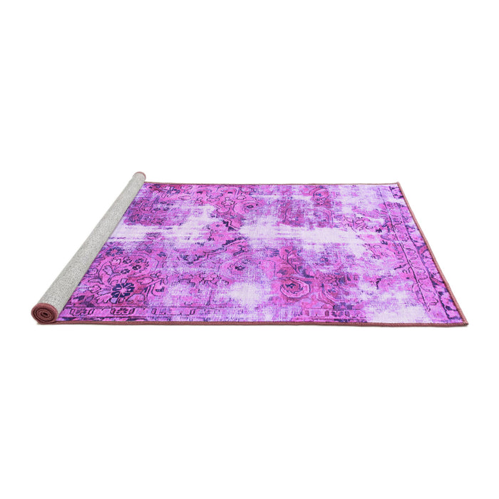 Sideview of Machine Washable Abstract Purple Modern Area Rugs, wshabs921pur