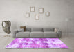 Machine Washable Abstract Purple Modern Area Rugs in a Living Room, wshabs921pur