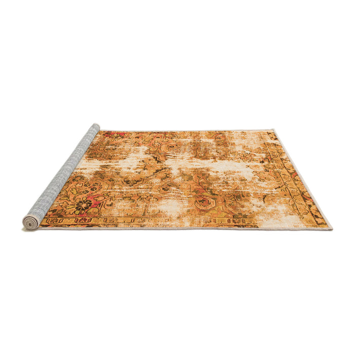 Sideview of Machine Washable Abstract Orange Modern Area Rugs, wshabs921org