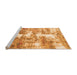 Sideview of Machine Washable Abstract Orange Modern Area Rugs, wshabs921org