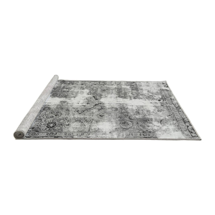 Sideview of Machine Washable Abstract Gray Modern Rug, wshabs921gry