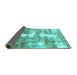 Sideview of Abstract Turquoise Modern Rug, abs921turq