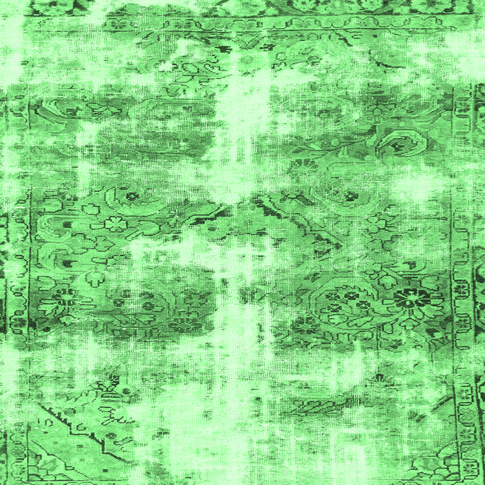 Square Abstract Emerald Green Modern Rug, abs921emgrn