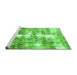 Sideview of Machine Washable Abstract Green Modern Area Rugs, wshabs921grn