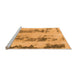 Sideview of Machine Washable Abstract Orange Modern Area Rugs, wshabs922org