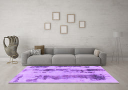 Machine Washable Abstract Purple Modern Area Rugs in a Living Room, wshabs922pur