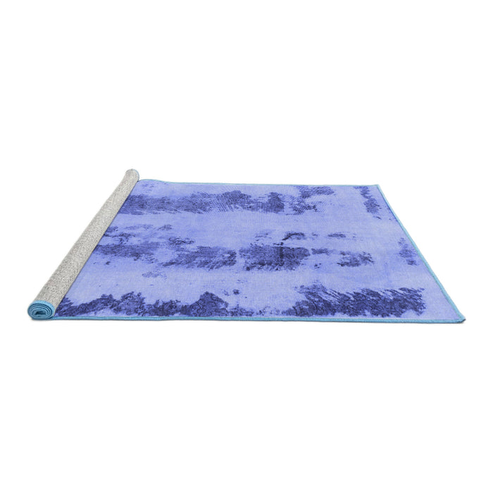 Sideview of Machine Washable Abstract Blue Modern Rug, wshabs922blu