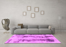 Machine Washable Abstract Pink Modern Rug in a Living Room, wshabs922pnk