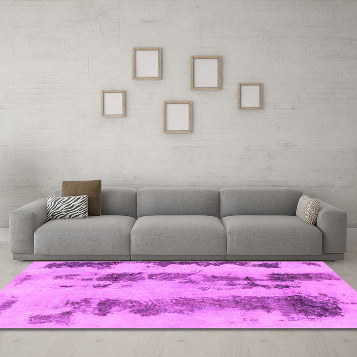 Machine Washable Abstract Pink Modern Rug in a Living Room, wshabs922pnk