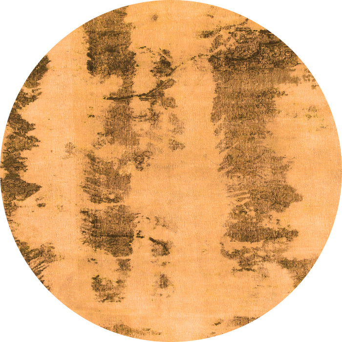 Round Abstract Orange Modern Rug, abs922org