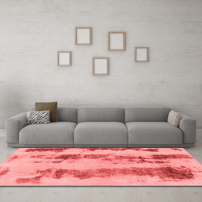Modern Red Washable Rugs