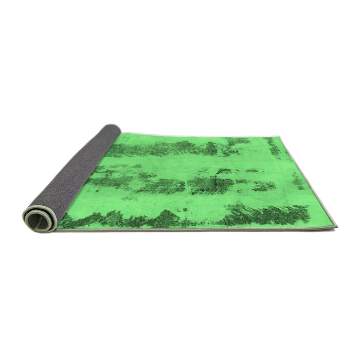 Sideview of Abstract Emerald Green Modern Rug, abs922emgrn