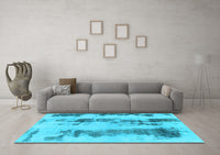 Machine Washable Abstract Light Blue Modern Rug, wshabs922lblu