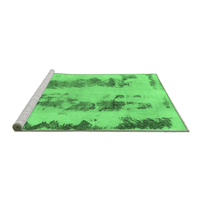 Sideview of Machine Washable Abstract Emerald Green Modern Area Rugs, wshabs922emgrn