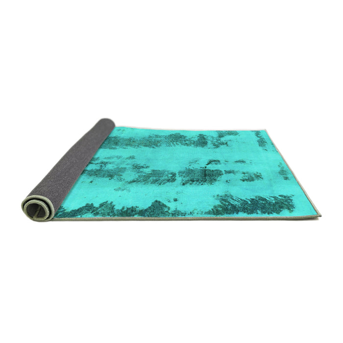 Sideview of Abstract Turquoise Modern Rug, abs922turq