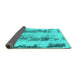 Sideview of Abstract Turquoise Modern Rug, abs922turq