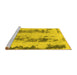 Sideview of Machine Washable Abstract Yellow Modern Rug, wshabs922yw