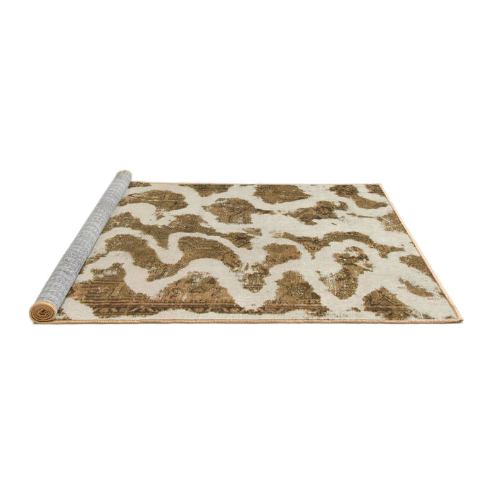 Sideview of Machine Washable Abstract Light Brown Rug, wshabs923