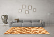 Machine Washable Abstract Orange Modern Area Rugs in a Living Room, wshabs923org