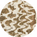 Round Machine Washable Abstract Light Brown Rug, wshabs923