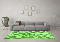 Machine Washable Abstract Green Modern Rug, wshabs923grn