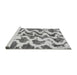 Sideview of Machine Washable Abstract Gray Modern Rug, wshabs923gry