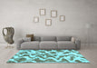 Machine Washable Abstract Light Blue Modern Rug in a Living Room, wshabs923lblu