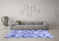 Machine Washable Abstract Blue Modern Rug, wshabs923blu