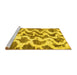 Sideview of Machine Washable Abstract Yellow Modern Rug, wshabs923yw