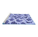 Sideview of Machine Washable Abstract Blue Modern Rug, wshabs923blu