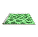 Sideview of Machine Washable Abstract Emerald Green Modern Area Rugs, wshabs923emgrn