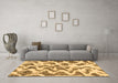 Machine Washable Abstract Brown Modern Rug in a Living Room,, wshabs923brn