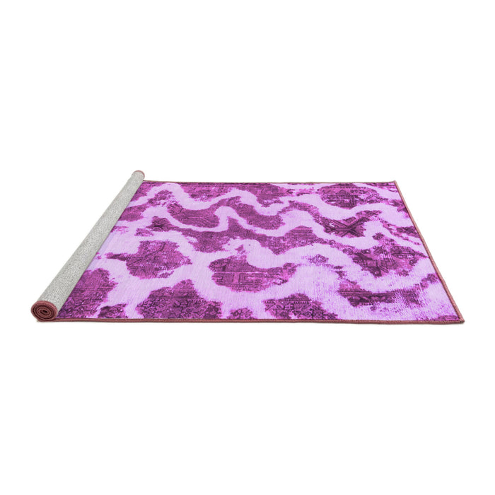 Sideview of Machine Washable Abstract Purple Modern Area Rugs, wshabs923pur