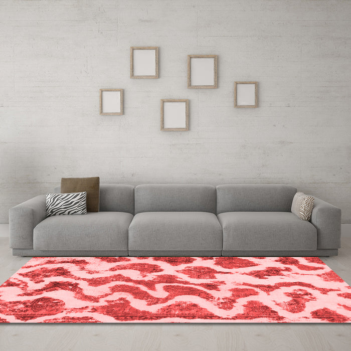 Modern Red Washable Rugs