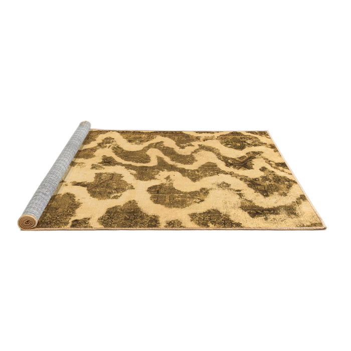 Sideview of Machine Washable Abstract Brown Modern Rug, wshabs923brn