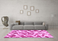 Machine Washable Abstract Pink Modern Rug, wshabs923pnk