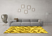 Machine Washable Abstract Yellow Modern Rug in a Living Room, wshabs923yw