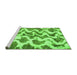 Sideview of Machine Washable Abstract Green Modern Area Rugs, wshabs923grn