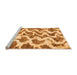 Sideview of Machine Washable Abstract Orange Modern Area Rugs, wshabs923org