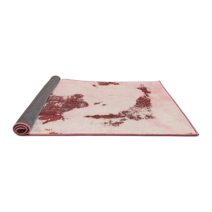 Sideview of Abstract Light Coral Pink Modern Rug, abs924