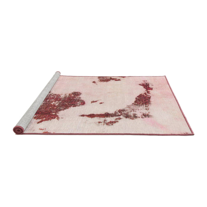 Sideview of Machine Washable Abstract Light Coral Pink Rug, wshabs924