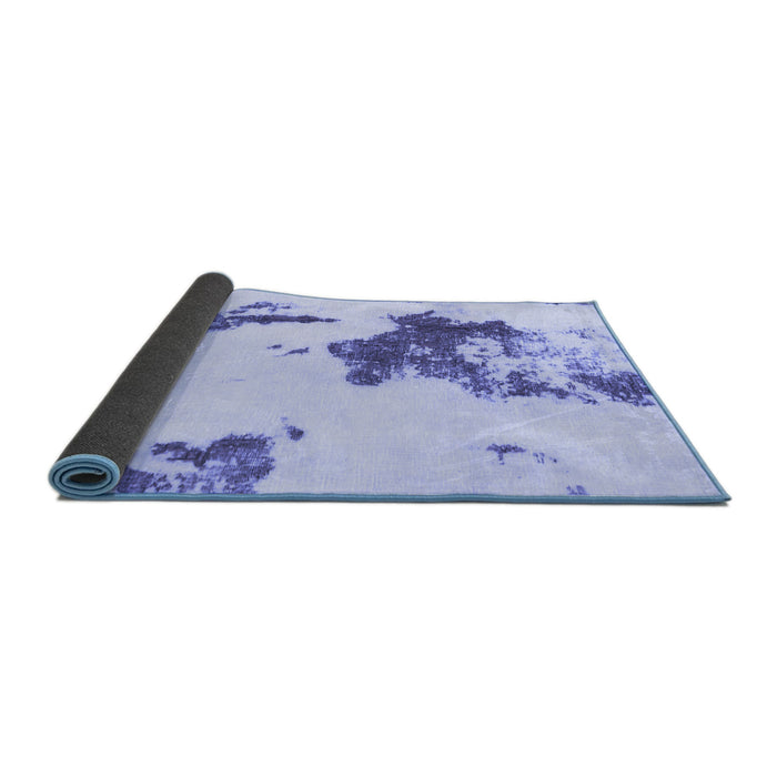 Sideview of Abstract Blue Modern Rug, abs924blu