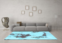 Machine Washable Abstract Light Blue Modern Rug, wshabs924lblu