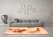 Machine Washable Abstract Orange Modern Area Rugs in a Living Room, wshabs924org