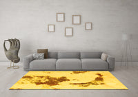 Machine Washable Abstract Yellow Modern Rug, wshabs924yw