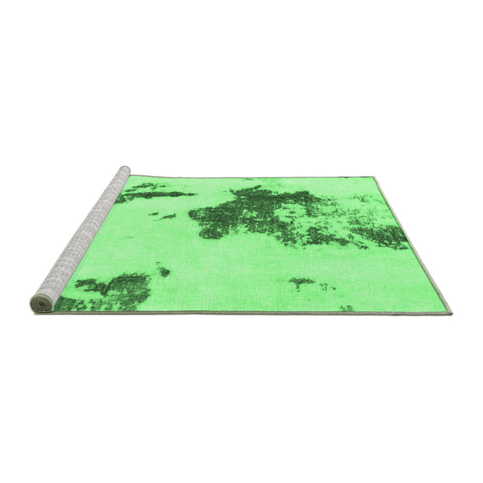 Sideview of Machine Washable Abstract Emerald Green Modern Area Rugs, wshabs924emgrn