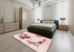 Abstract Light Coral Pink Modern Rug in a Bedroom, abs924